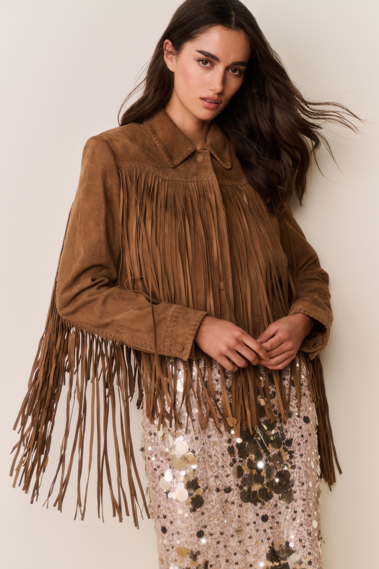 Maelis Suede Fringe Jacket