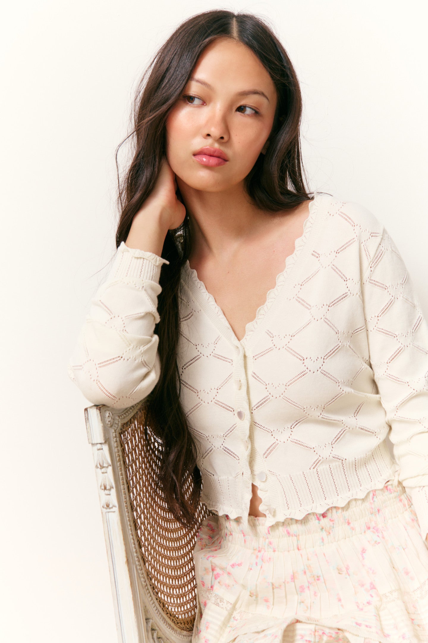 Petra Knit Heart Argyle Cardigan