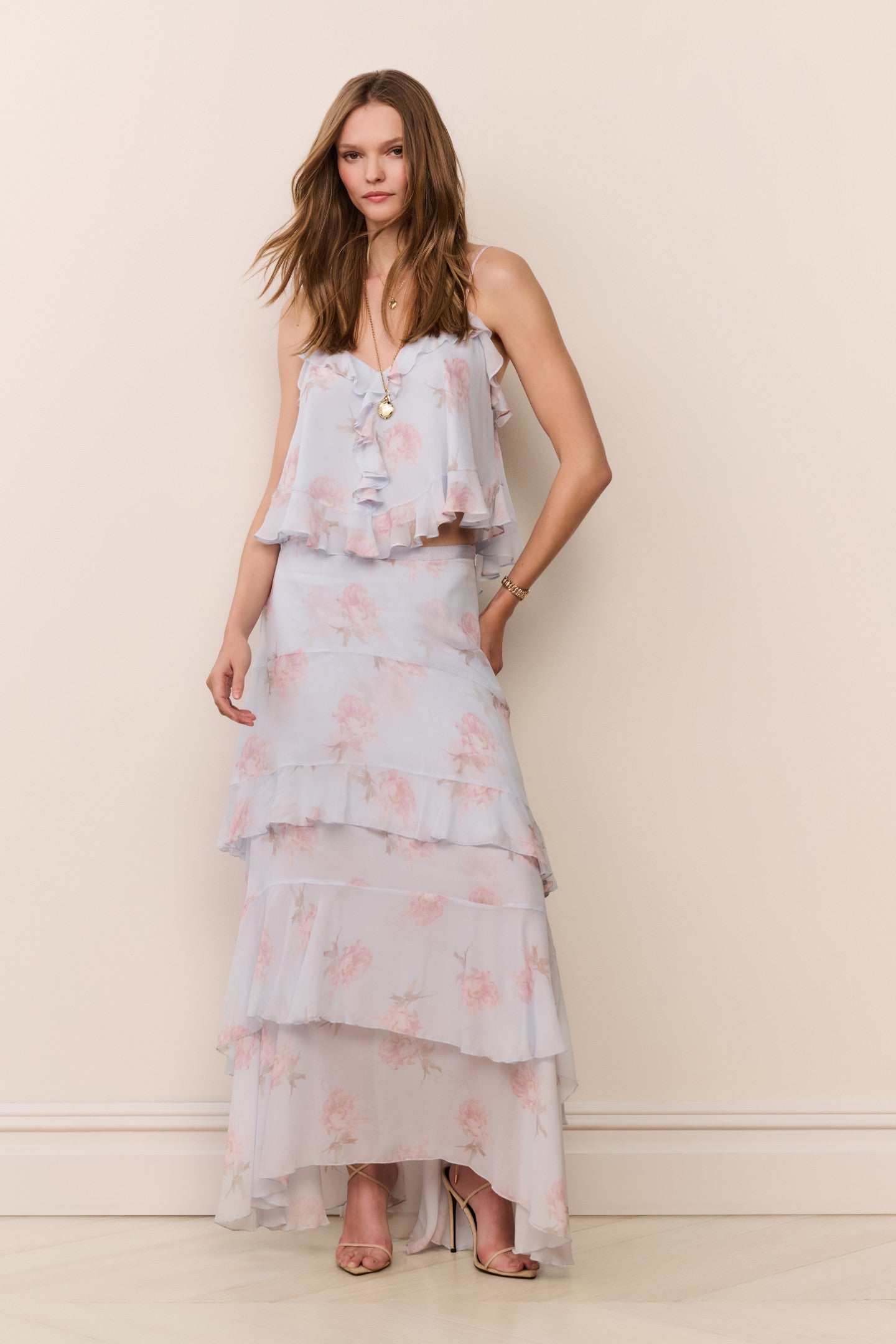 Soleia Floral Chiffon Maxi Skirt